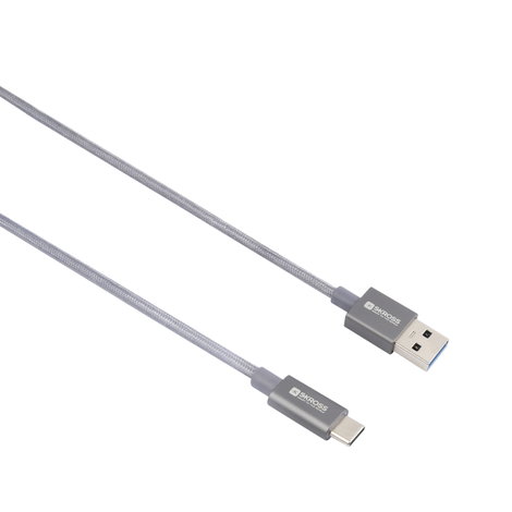 Skross USB kábel USB 3.2 Gen1 (USB 3.0 / USB 3.1 Gen1) USB-A dugó 1.20 m Space szürke Kerek, Hajléko 2. kép