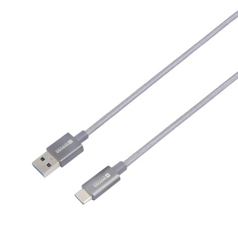 Skross USB kábel USB 3.2 Gen1 (USB 3.0 / USB 3.1 Gen1) USB-A dugó 1.20 m Space szürke Kerek, Hajléko 3. kép