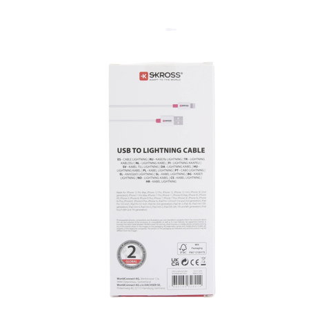 Skross USB kábel USB 2.0 USB-A dugó 1.20 m Fehér Kerek SKCA0004A-MFI120CN 4. kép