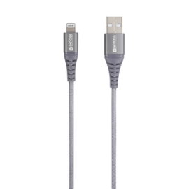 Skross USB kábel USB 2.0 USB-A dugó 1.20 m Szürke Kerek, Hajlékony, Anyag köpeny SKCA0011A-MFI120CN