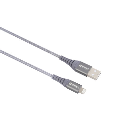 Skross USB kábel USB 2.0 USB-A dugó 1.20 m Szürke Kerek, Hajlékony, Anyag köpeny SKCA0011A-MFI120CN 2. kép