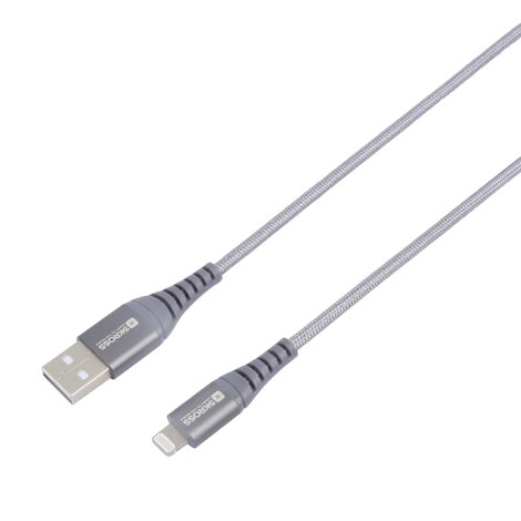Skross USB kábel USB 2.0 USB-A dugó 1.20 m Szürke Kerek, Hajlékony, Anyag köpeny SKCA0011A-MFI120CN 3. kép