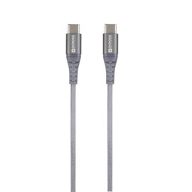 Skross USB kábel USB 2.0 USB-C® dugó, USB-C® dugó 1.20 m Space szürke Kerek, Hajlékony, Anyag köpeny