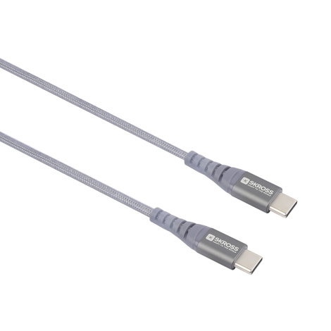 Skross USB kábel USB 2.0 USB-C® dugó, USB-C® dugó 1.20 m Space szürke Kerek, Hajlékony, Anyag köpeny 2. kép