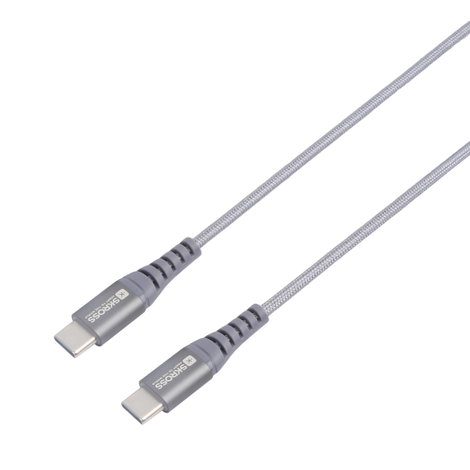 Skross USB kábel USB 2.0 USB-C® dugó, USB-C® dugó 1.20 m Space szürke Kerek, Hajlékony, Anyag köpeny 3. kép