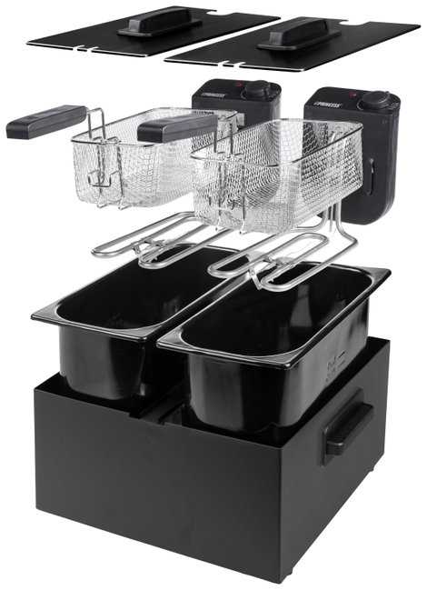 Princess 183028 Dupla hidegzónás fritőz 2x 1800 W Fekete 5. kép