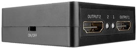 LINDY 38358 2 port HDMI elosztó 3840 x 2160 pixel Fekete