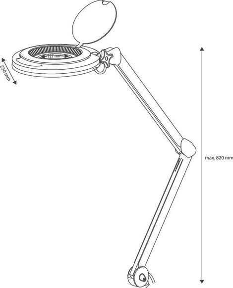 LED-es asztali nagyítós lámpa, 60 db SMD LED, 8D 3x, Toolcraft TO-7173471 10. kép
