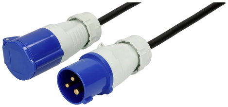 maxCamp 163894 Áram Hosszabbítókábel Kék, Fekete 1.5 m H07RN-F 3G 1,5 mm² Olajálló, UV álló, Saválló 2. kép