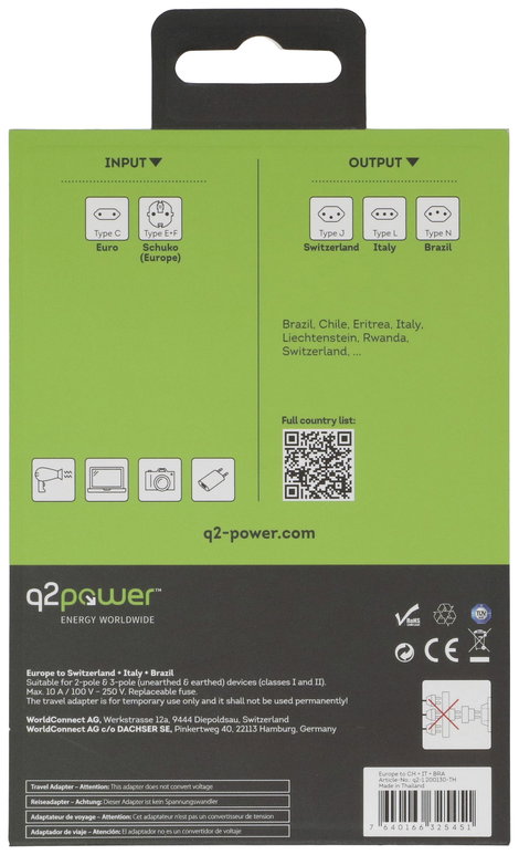 Q2 Power q2-1.200130-TH Úti adapter 4. kép