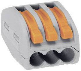 WAGO 222-413 222 Vezetékösszekötő hajlékony: 0.08-4 mm² merev: 0.08-2.5 mm² Pólusszám: 3 5 db Szürke