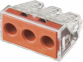 WAGO 773-173 Vezetékösszekötő hajlékony: - merev: 2.5-6 mm² Pólusszám: 3 5 db Átlátszó, Piros