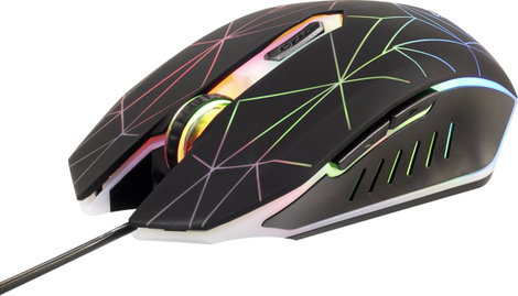 Renkforce RF-GM-120 Gamer egér USB Optikai Fekete 6 Gombok 3600 dpi Világít