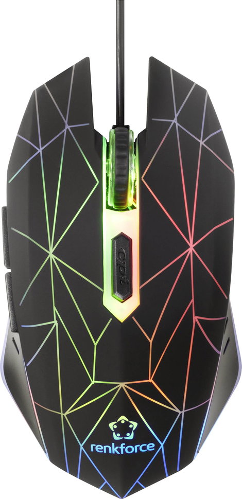 Renkforce RF-GM-120 Gamer egér USB Optikai Fekete 6 Gombok 3600 dpi Világít 2. kép