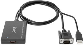 club3D CAC-1720 HDMI / USB / VGA Átalakító [2x VGA dugó, USB dugó - 1x HDMI alj] Fekete High Speed-H