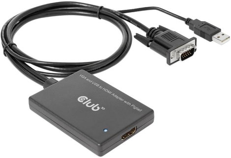 club3D CAC-1720 HDMI / USB / VGA Átalakító [2x VGA dugó, USB dugó - 1x HDMI alj] Fekete High Speed-H 2. kép