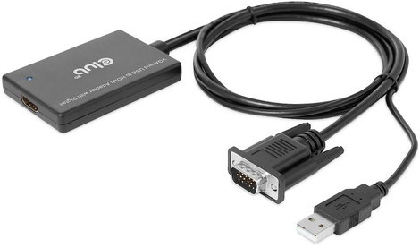 club3D CAC-1720 HDMI / USB / VGA Átalakító [2x VGA dugó, USB dugó - 1x HDMI alj] Fekete High Speed-H 3. kép
