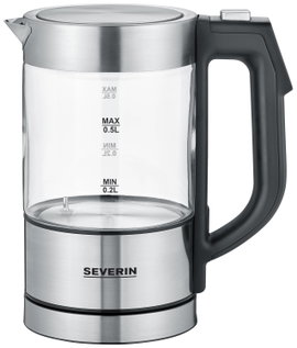 Severin WK 3458 Vízforraló Zsinór nélküli, BPA mentes Nemesacél, Fekete