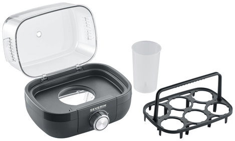 Severin EK 3166 Tojásfőző BPA mentes, Mérőpohárral, Tojáskiszúróval Fekete 2. kép