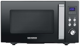 Severin MW 7763 Mikrohullámú sütő Fekete, Nemesacél 900 W Grillező funkció
