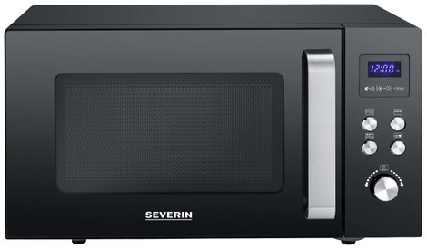 Severin MW 7763 Mikrohullámú sütő Fekete, Nemesacél 900 W Grillező funkció 2. kép