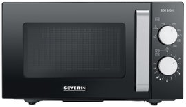 Severin MW 7762 Mikrohullámú sütő Fekete, Nemesacél 800 W Grillező funkció