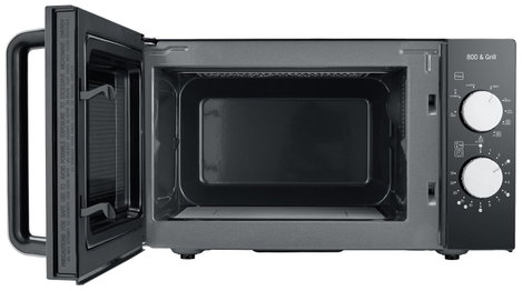 Severin MW 7762 Mikrohullámú sütő Fekete, Nemesacél 800 W Grillező funkció 3. kép
