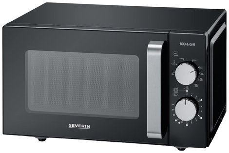Severin MW 7762 Mikrohullámú sütő Fekete, Nemesacél 800 W Grillező funkció 4. kép