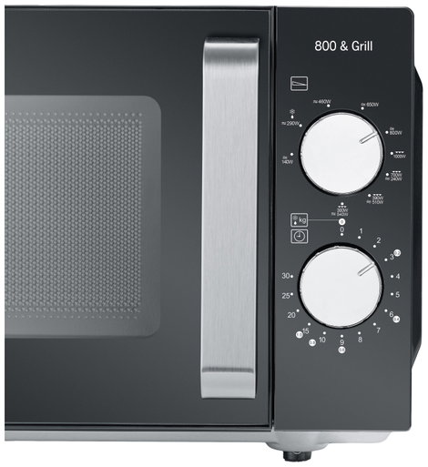 Severin MW 7762 Mikrohullámú sütő Fekete, Nemesacél 800 W Grillező funkció 5. kép