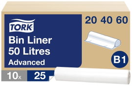 TORK 204060 Szemeteszsák 50 l Átlátszó 250 db