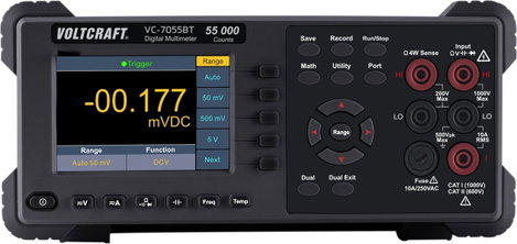 VOLTCRAFT VC-7055BT ISO Asztali multiméter Kalibrált (ISO) digitális Adatgyűjtő CAT I 1000 V, CAT II 2. kép
