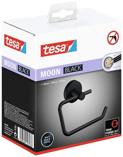 tesa MOON BLACK Toalettpapír tartó Ragasztó Fém 2. kép