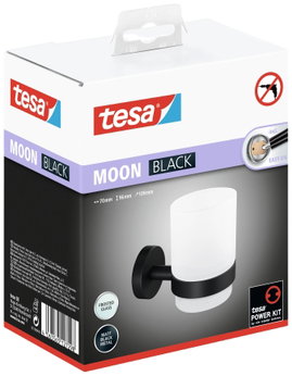 tesa 40566-00000-00 MOON BLACK Fogmosópohár Ragasztó Fekete (matt), Üveg (selymes)