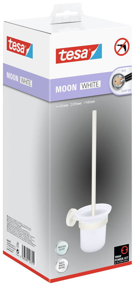 tesa MOON WHITE Vécékefe garnitúra Ragasztó Fém 2. kép