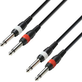 Adam Hall K3TPP0300 Műszerek Csatlakozókábel [2x Jack dugó, 6,3 mm-es (mono) - 2x Jack dugó, 6,3 mm-