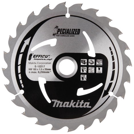 Makita E-12217 Körfűrészlap 165 x 20 x 1.5 mm Fogak száma (collonként): 24 1 db 3. kép
