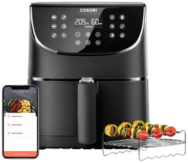 Cosori CS158-AF-RXB Forrólevegős fritőz 1700 W App vezérlés, Tapadásmentes bevonat, Kijelzővel, BPA 