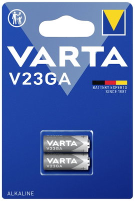 23A alkáli elem, távirányító elem, 12V 50 mAh, 2 db, Varta Professional A23, E23A, V23A, V23PX, V23G