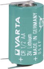 1/2 AA lítium elem, forrasztható, 3V 970 mAh, forrfüles, 15 x 25 mm, Varta CR 1/2 AA SLF bélyegkép