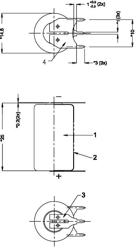 1/2 AA lítium elem, forrasztható, 3V 970 mAh, forrfüles, 15 x 25 mm, Varta CR 1/2 AA SLF 2. kép