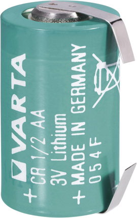 1/2 AA lítium elem, forrasztható, 3V 970 mAh, forrfüles, 15 x 25 mm, Varta CR 1/2 AA LF