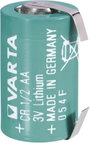 1/2 AA lítium elem, forrasztható, 3V 970 mAh, forrfüles, 15 x 25 mm, Varta CR 1/2 AA LF bélyegkép