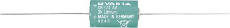 1/2 AA lítium elem, forrasztható, 3V 970 mAh, forrfüles, 15 x 25 mm, Varta CR 1/2 AA CD