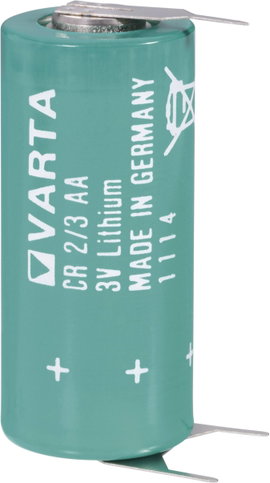 2/3 AA lítium elem, forrasztható, 3V 1350 mAh, forrfüles, 15 x 33 mm, Varta CR 2/3 AA SLF