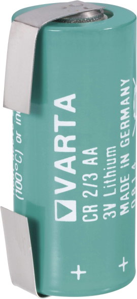 2/3 AA lítium elem, forrasztható, 3V 1350 mAh, forrfüles, 15 x 33 mm, Varta CR 2/3 AA LF
