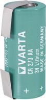 2/3 AA lítium elem, forrasztható, 3V 1350 mAh, forrfüles, 15 x 33 mm, Varta CR 2/3 AA LF bélyegkép