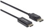 Manhattan Kijelző csatlakozó / HDMI Átalakító kábel DisplayPort dugó, HDMI-A dugó 1.80 m Fekete 1532 bélyegkép