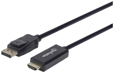 Manhattan Kijelző csatlakozó / HDMI Átalakító kábel DisplayPort dugó, HDMI-A dugó 1.80 m Fekete 1532 2. kép