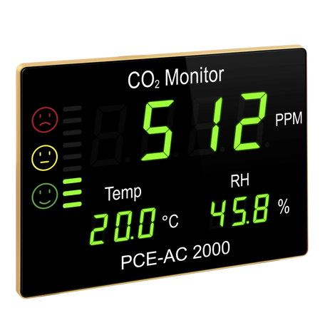 PCE Instruments CO2 mérő Hőmérséklet, Légnedvesség, CO2