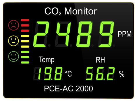 PCE Instruments CO2 mérő Hőmérséklet, Légnedvesség, CO2 2. kép